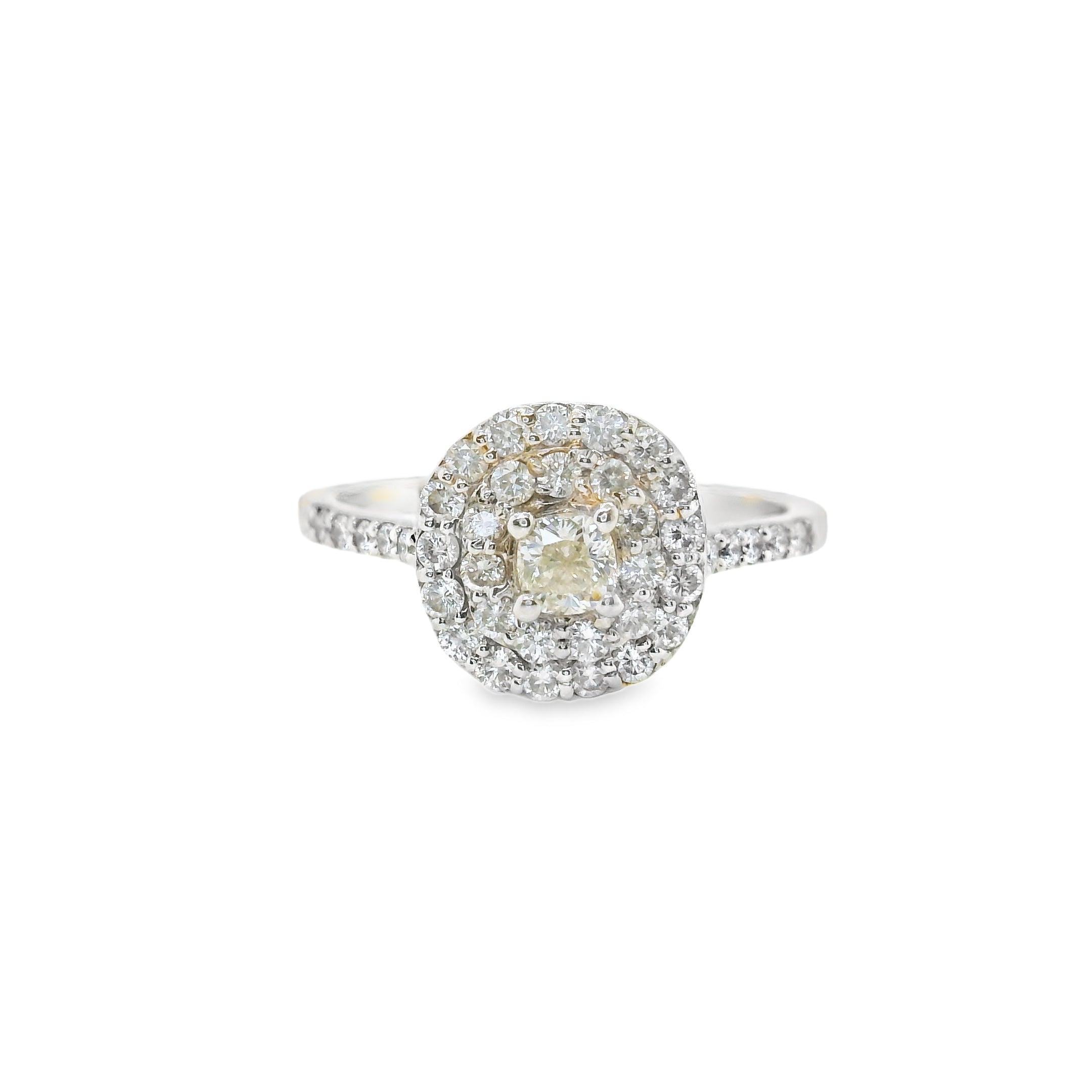 White Gold and Diamond Cluster Ring